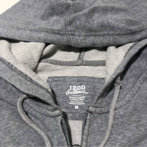 IZOD Hoodie Mens Medium Grey Lightweight Saltwater Relaxed Classics - Picture 6 of 12